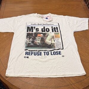 Vintage 90s Seattle Mariners MLB Refuse To Lose Tee Men’s  XL NWT